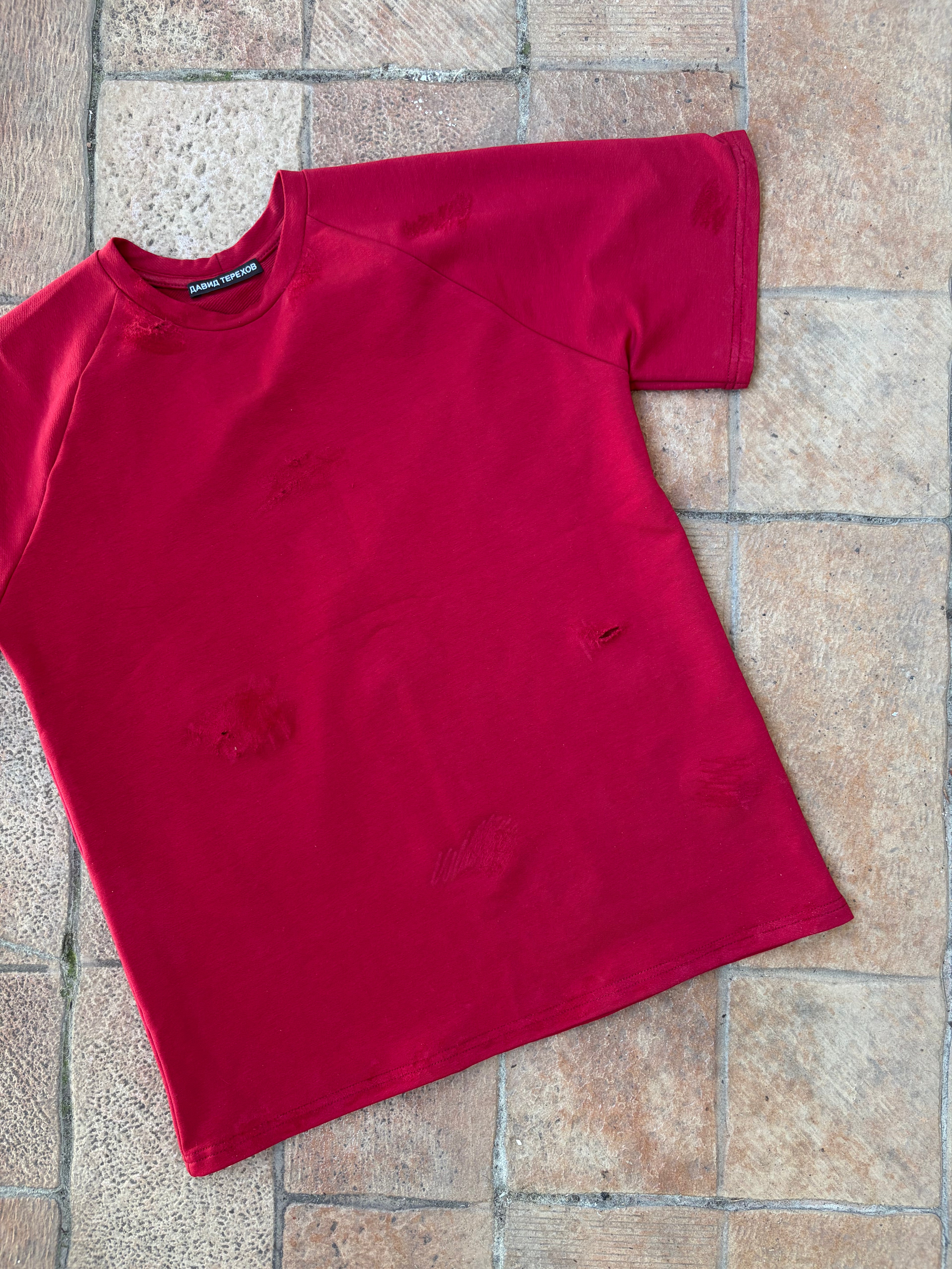 "Cyprus" non-printed distressed tee