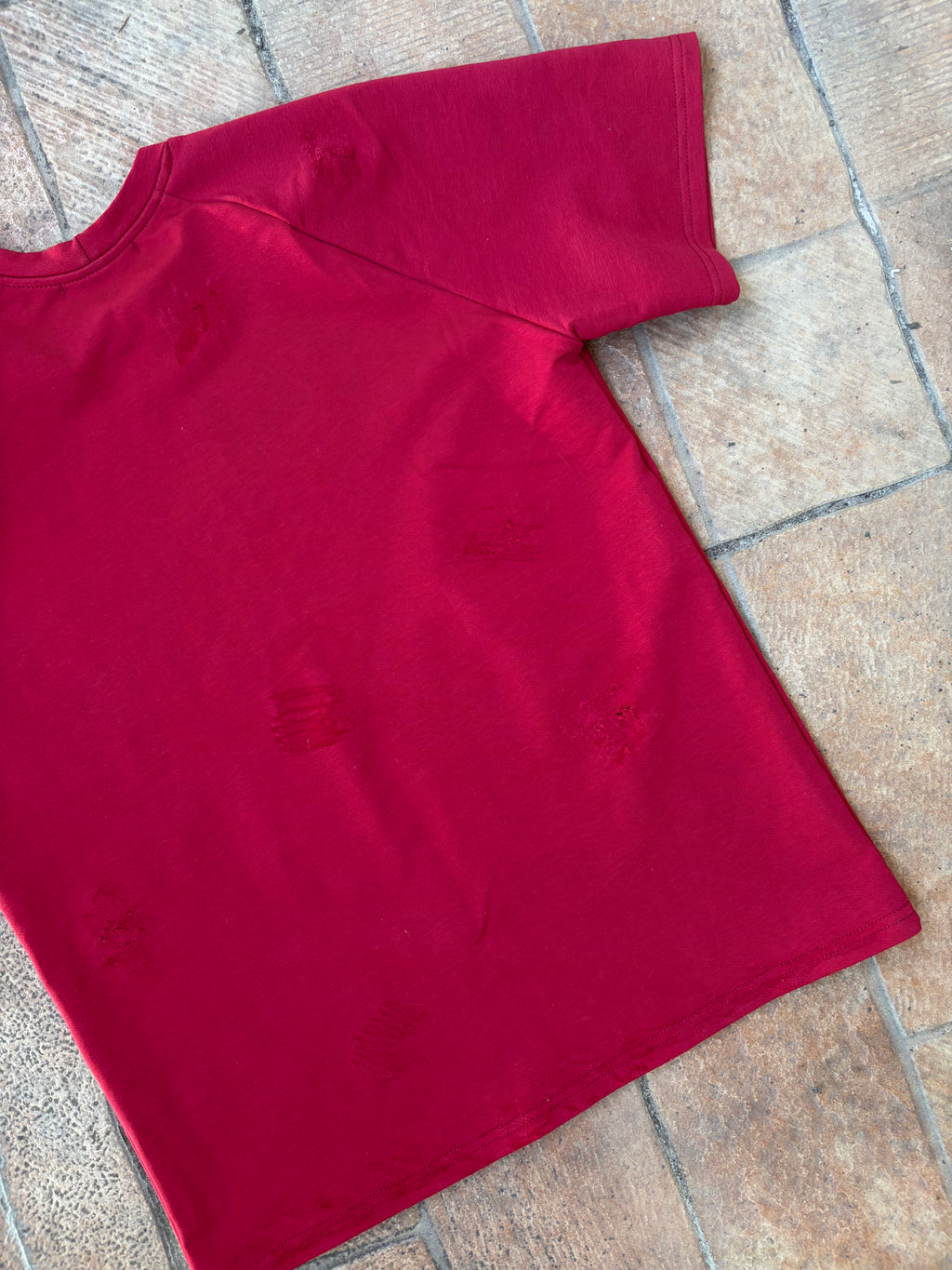 "Cyprus" non-printed distressed tee